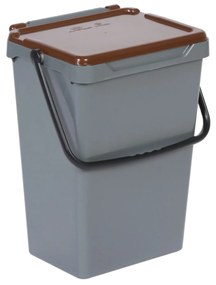 Plastový odpadkový kôš na triedenie odpadu, sivá + hnedá, 35 l