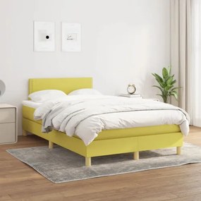 vidaXL Boxspring posteľ s matracom zelená 120x200 cm látka-