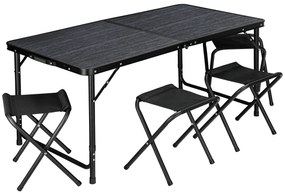 Kempingový set nábytku TRAMP čierny