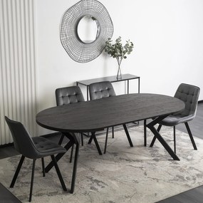 Jedálenský rozkladací stôl LUKAS 100/250 cm čierny