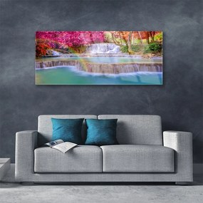 Obraz na akrylátovom skle Vodopád príroda 125x50 cm
