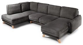 Sivá menčestrová rozkladacia rohová pohovka (ľavý roh/do tvaru "U") Tori – Bonami Selection