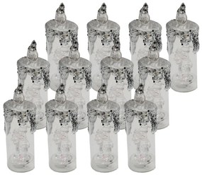 LED stĺpová sviečka SANTA 16 cm transparentná - viac variantov