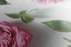 Obraz jemné zátišie z kvetov - 150x50