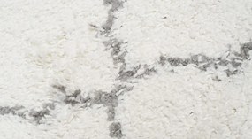 Huňatý biely vzorovaný behúň Šírka: 100 cm | Dĺžka: 400 cm
