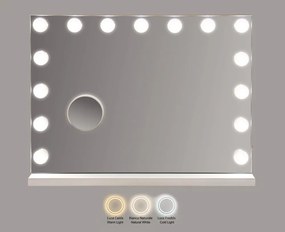 Nástenné zrkadlo s osvetlením/s poličkou 55x43 cm Hollywood – Mauro Ferretti