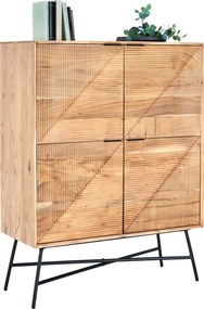 XXXLutz VYSOKÁ KOMODA, akácia, čierna, farba akácie, 105/135/45 cm Ambia Home - Komody - 001630018202
