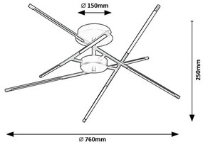 Rabalux 71056 stropné LED svietidlo Henli, nastaviteľné ramená