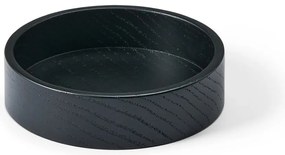 Čierny dekoratívny drevený úložný box ø 11x3 cm Circle S – LIND DNA