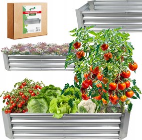 GARDEN LINE Vyvýšený záhradný záhon pozinkovaná oceľ 240 × 120 × 30 cm ZAK8304