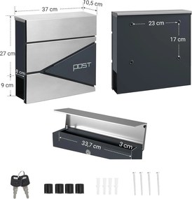 Poštovní schránka Post stříbrná/antracitová