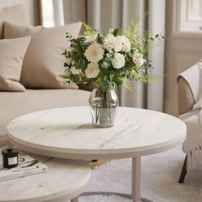 KONFERENČNÝ STOLÍK LEONARDO 2V1 KAŠMÍR + BIELY MRAMOR