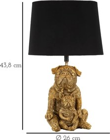 Stolná lampa Pes 43,8 cm čierno-zlatá
