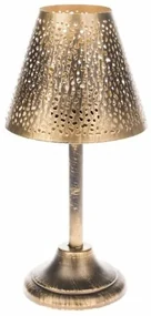 Kovový svietnik s tienidlom Lucille, 12 x 24 x 12 cm, zlatá