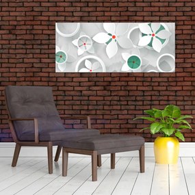 Obraz kvetinové abstrakcie (120x50 cm)