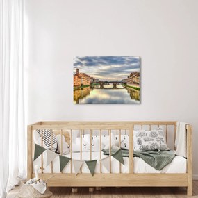 Obraz mesta s riekou (70x50 cm)