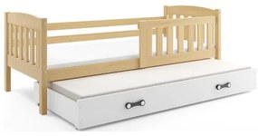 Detská posteľ KUBUS s výsuvnou posteľou 90x200 cm - borovica Biela