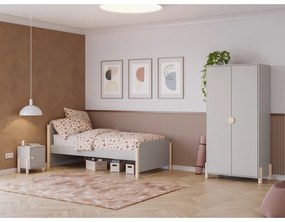 Krémová detská šatníková skriňa z borovicového dreva 93x180 cm Enola – Marckeric