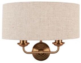 Endon 110726 - Nástenné svietidlo HIGHCLERE 2xE14/40W/230V béžová/mosadz