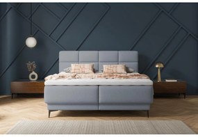 Manželská kontinentálna posteľ 160 cm Riviera 160 (s roštom a matracom) (s úl. priestorom) (grafit + čierna). Vlastná spoľahlivá doprava až k Vám domov. 1099643