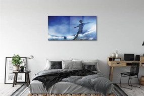 Obraz plexi Modré svetlo muž 125x50 cm