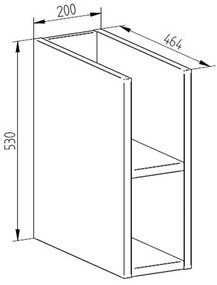 Mereo Aira, kúpeľňová skrinka 20 cm, spodná, Multidecor, Dub Bardolino, MER-CN797SDBAR