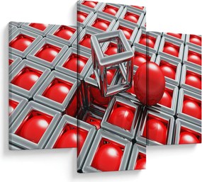 Obraz - 3D metalická abstrakcia (90x60 cm)