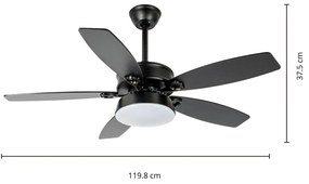 Starluna Kuvio stropný LED ventilátor, CCT, čierna