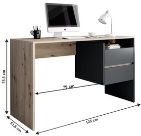 Tempo Kondela PC stôl, dub artisan/grafit-antracit, TULIO