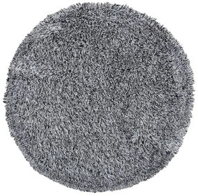Okrúhly koberec ⌀ 140 cm čierna/biela CIDE Beliani