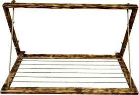 Sušiak na stenu - drevený, široký, tmavý, do kúpeľne, na balkón