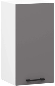 Závesná kuchynská skrinka OLIVIE 30x58 cm matná biela/matná grafitovo šedá