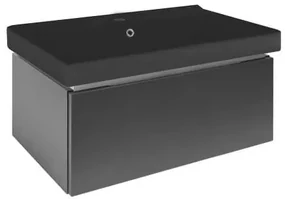 Kúpeľňová skrinka s umývadlom SAT Feel 80x30x46 cm v antracitovej farbe mat SATFEEL80ANTU1MB