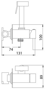 Aqualine - Bidetová batéria so sprškou na podomietkovú inštaláciu matná čierna