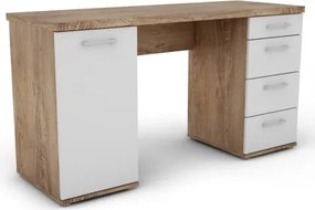 Písací stôl Walter, dub burgund/biely%