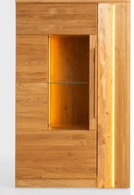 Vitrína London 15 98 cm z masivu s LED osvětlením dub přírodní