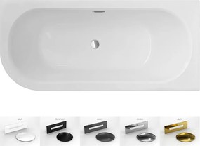 Besco Akrylátová asymetrická vaňa Avita Slim Plus 180x80, s prepadom BESCO-Typ výpuste: Alcaplast Click-Clack so štrbinovým prepadom, biela, BESCO-Ro…