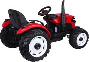JOKOMISIADA Akumulátorový traktor s prívesom a pohyblivým sklápacím košom PA0347 červený