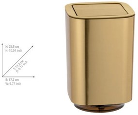 Wenko Odpadkový kôš s výkyvným vekom Auron 5,5 l, zlatá