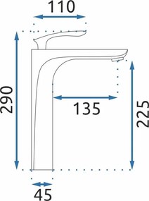 Rea Orbit, vysoká umývadlová batéria, zlatá, REA-B2051