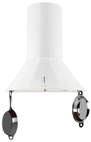 Klarstein Lumio Primo, digestor, 60 cm, komínový, 490 m³/h, retro dizajn, nehrdzavejúca oceľ, biely