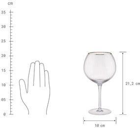 GOLDEN TWENTIES Pohár na gin so zlatým okrajom 650 ml
