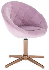 LuxuryForm DESIGN Kreslo VERA VELUR na zlatom kríži - levanduľa
