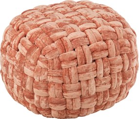 Ružovo-oranžový guľatý prepletaný puf Crocheted - Ø 48 * 35 cm