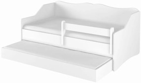 Detská posteľ s výsuvnou prístelkou 160 x 80 cm - biela 160x80