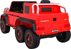 Ramiz Mercedes G63 AMG elektrické autíčko pre deti červené + diaľkové ovládanie + 6 EVA kolies + pomalý štart + MP3 + LED