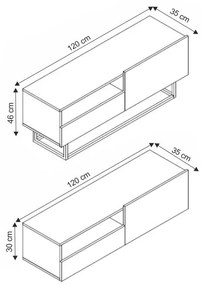 TV stolík Spring ERTVSZ 120 - biela