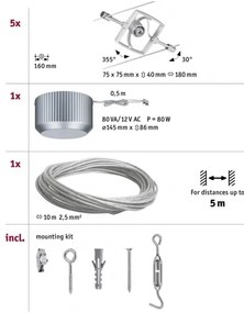 Paulmann 94133 - SADA 5xGU5,3/10W Bodové svietidlo MAC 230V chróm