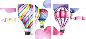 5-dielny obraz lietajúce rozprávkové balóny
