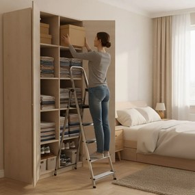 ModernHome Jednostranný hliníkový rebrík 5 stupňov skladací - 150 kg ModernHome